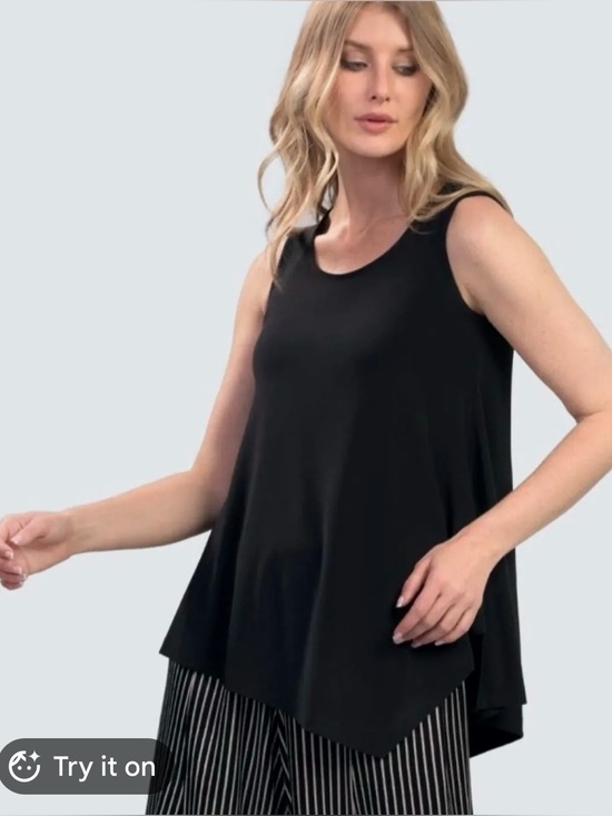 Alembika Tops - Alembika Essential Asymmetrical Tank Top Black size 2 (8-10)
